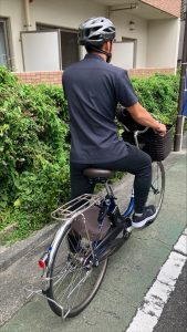 訪問看護スタッフの自転車移動（夏編）